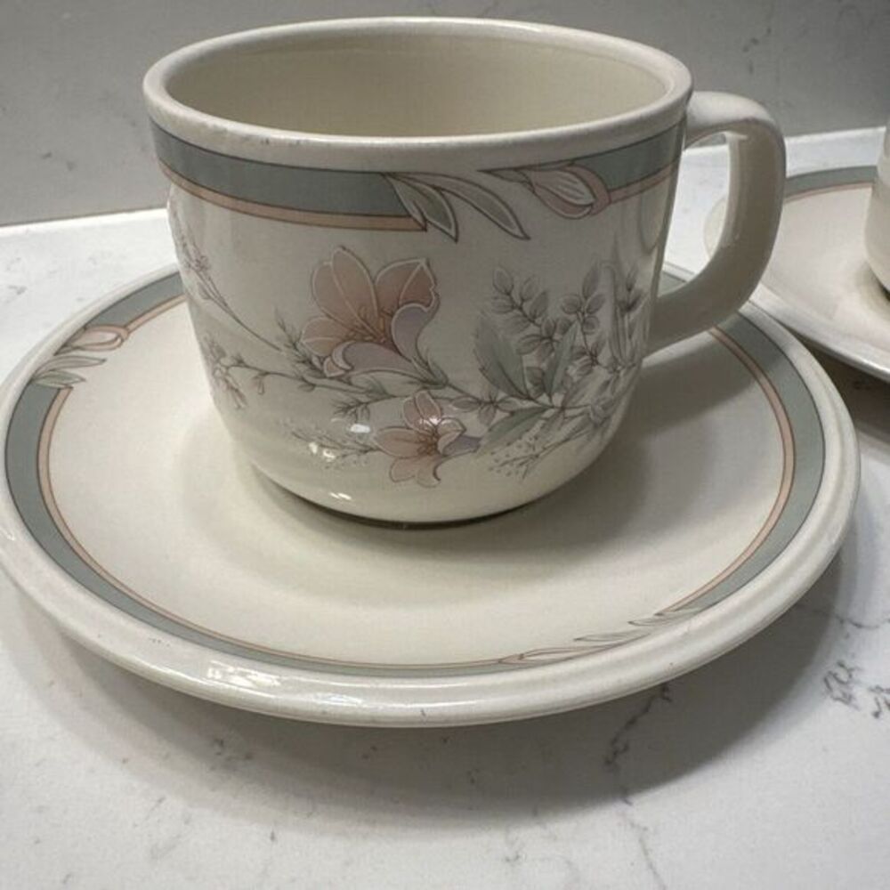 Keltcraft Misty Isle Collection Noritake Deerfield Pattern -‎ 2 Cups And Saucers - Picture 2 of 11